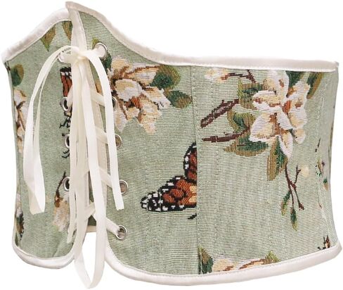 bslingerie Women Retro Vintage Floral Oil Painting Medieval Renaissance Bustier Underbust Corset in Saudi Arabia