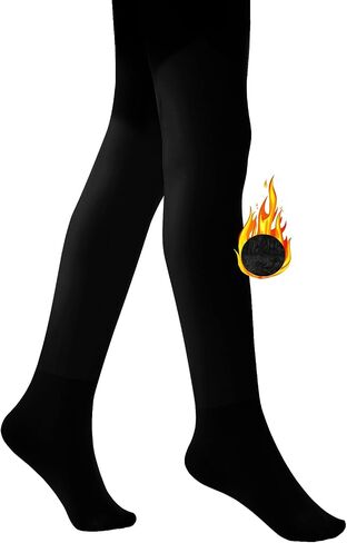 Fleece Lined Tights for Girls,Thick Footed Ballet Tights Thermal Pantyhose Winter Dance Tights 900D for Toddler Kid in Kuwait