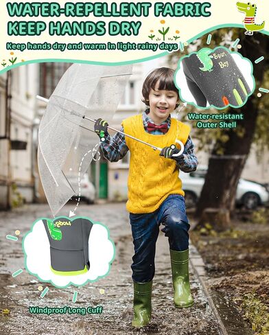 RIGWARL Kids Winter Gloves for Cold Weather, Water-Resistant Kids Sports Gloves Aged 3-15, Touchscreen Winter Toddler Gloves in Kuwait