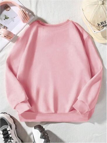 SOLY HUX Girl's Sweatshirt Letter Cartoon Graphic Crew Neck Long Sleeve Pullover Tops in Saudi Arabia