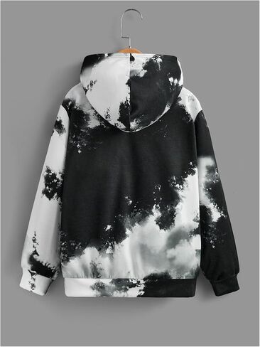SweatyRocks Boy's Tie Dye Graphic Hoodies Long Sleeve Sweatshirt Pullover Tops in Saudi Arabia
