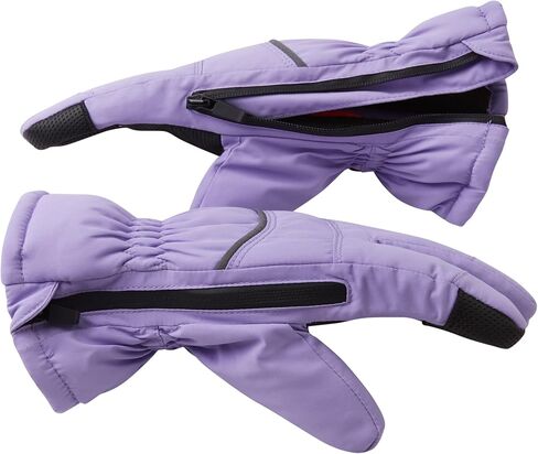 Andy & Evan Kids' Waterproof Snow Gloves Winter Gloves Side Zippers Touchscreen Ski Snowboard Sledding w/Warm Fleece Palms in Kuwait