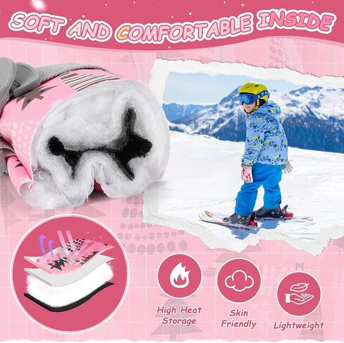 Winter Gloves for Boys Girls Kids Snow Gloves Toddler Waterproof Gloves for Snowboarding in Saudi Arabia