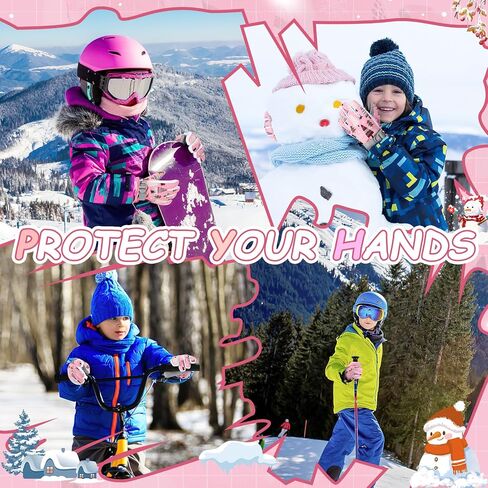 Winter Gloves for Boys Girls Kids Snow Gloves Toddler Waterproof Gloves for Snowboarding in Saudi Arabia