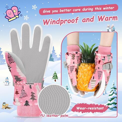 Winter Gloves for Boys Girls Kids Snow Gloves Toddler Waterproof Gloves for Snowboarding in Saudi Arabia