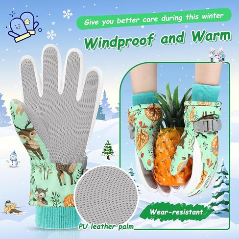Winter Gloves for Boys Girls Kids Snow Gloves Toddler Waterproof Gloves for Snowboarding in Saudi Arabia