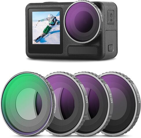 NEEWER ND Filter Set Compatible with DJI Osmo Action 4, 6 Pack ND8 ND16 ND32 ND64 ND1000 CPL+Neutral Density Filter Kit Action Camera Accessories, Multi Coated HD Optical Glass/Aluminum Frame in Kuwait