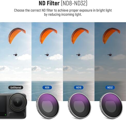 NEEWER ND Filter Set Compatible with DJI Osmo Action 4, 6 Pack ND8 ND16 ND32 ND64 ND1000 CPL+Neutral Density Filter Kit Action Camera Accessories, Multi Coated HD Optical Glass/Aluminum Frame in Kuwait