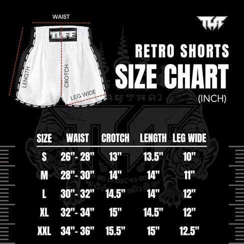 Tuff Sport Muay Thai Boxing Shorts Retro Shorts Classic Slim Cut MMA Kickboxing Workout Set Training in Saudi Arabia