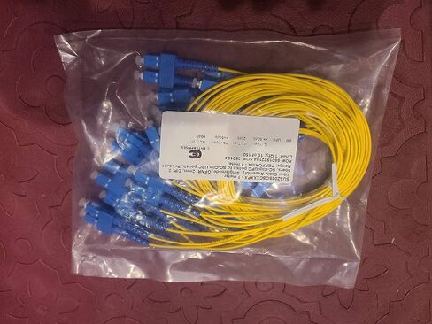 FiberCablesDirect - 3M OS2 LC LC Fiber Patch Cable | Duplex 9/125 LC to LC Singlemode Jumper 3 Meter (9.84ft) | 1g 10g sfp 10gbase dx Yellow Zip-Cord PVC ofnr - Personal Computer, Server in Kuwait