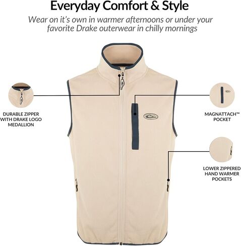 Drake Waterfowl Camp Fleece Vest in Kuwait