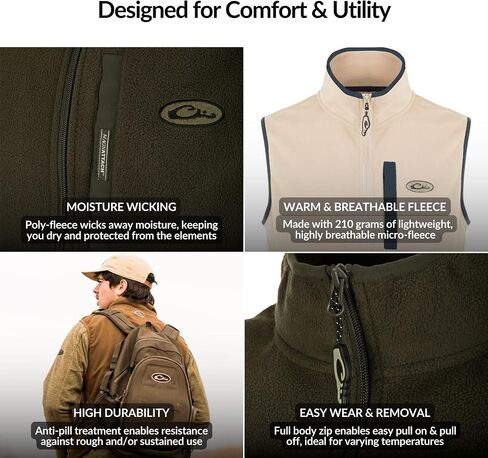 Drake Waterfowl Camp Fleece Vest in Kuwait