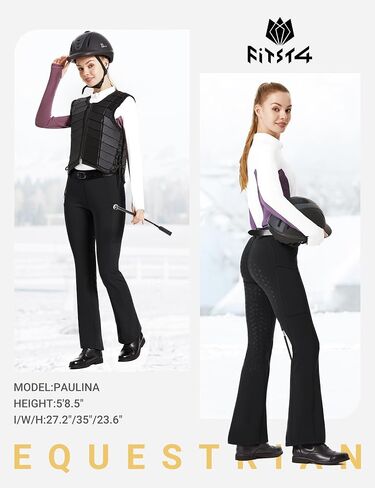FitsT4 Sports Women's Fleece Lined Bootcut Horse Riding Pants Winter Full Seat Riding Tights with Pockets Equestrian Breeches in Saudi Arabia
