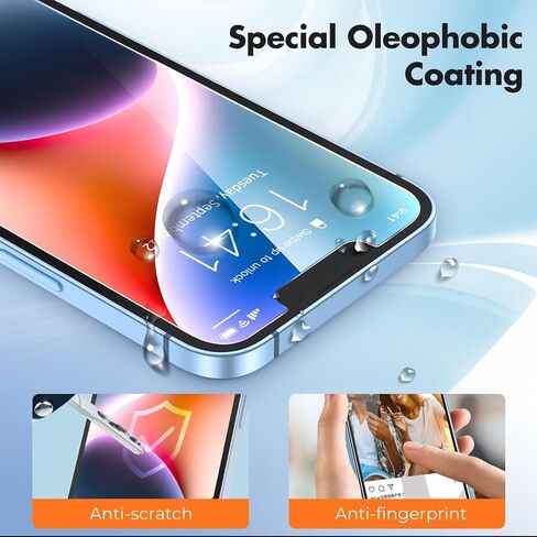 UNBREAKcable Screen Protector for iPhone 14/13/13 Pro [2-Pack] Double Shatterproof Tempered Glass [Easy Installation Frame] [9H Hardness] [99.99% HD Clear] [Bubble Free] for Apple 14/13/13 Pro 6.1'' in Saudi Arabia