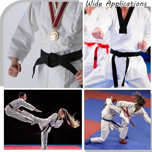 CREATCABIN Yellow White Jiu Jitsu Belt Polyester Martial Arts Belt Judo Jiu-Jitsu TKD Aikido Uniform Ranking Belt Long Soft Universal Fit Belts Taekwondo for Men Women Sports Training Equipment 9.2ft in Saudi Arabia