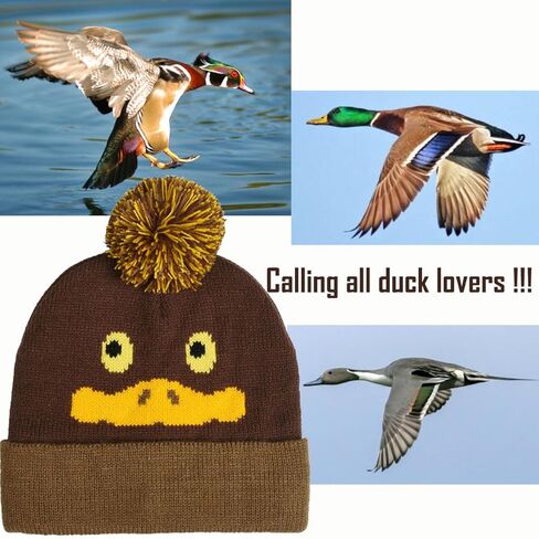EDTREK Cute Duck Beanie for Kids and Adults - Duck Knitted Pom Hat for Girls and Womens in Saudi Arabia