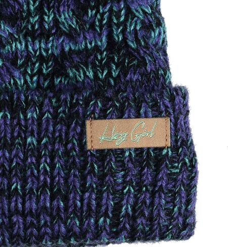 EDTREK Hey Girl Winter Beanie Hat with Silk Satin Fleece Lining Multicolored Pom Poms - One Size for Womens and Kids in Saudi Arabia