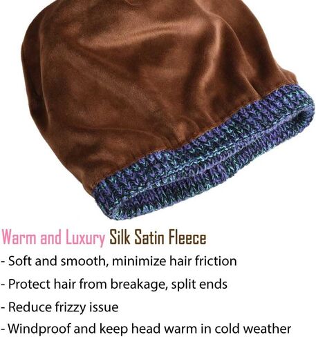 EDTREK Hey Girl Winter Beanie Hat with Silk Satin Fleece Lining Multicolored Pom Poms - One Size for Womens and Kids in Saudi Arabia