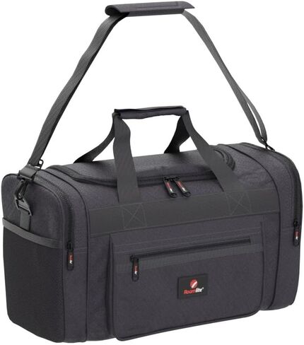Roamlite United Airlines Personal Item of Hand Luggage Size Cabin Approved Travel Holdalls, Small Carry On Duffel Bags - 15 inch x10x8, Waterproof Polyester 20 Litre RL59K (Black) in Kuwait
