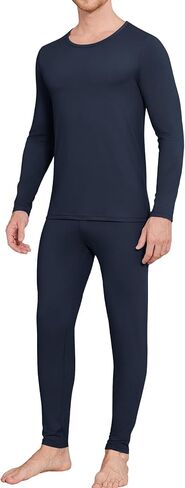 Ekouaer Men Thermal Underwear Set Fleece Lined Long Johns Set 2 Pcs Warm Base Layer Top & Bottom for Cold Weather in Saudi Arabia