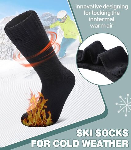 LANLEO Women Men Thermal Socks Warm Winter Extra Thick Insulated Heated Ski Crew Boot Socks for Cold Weather in Saudi Arabia