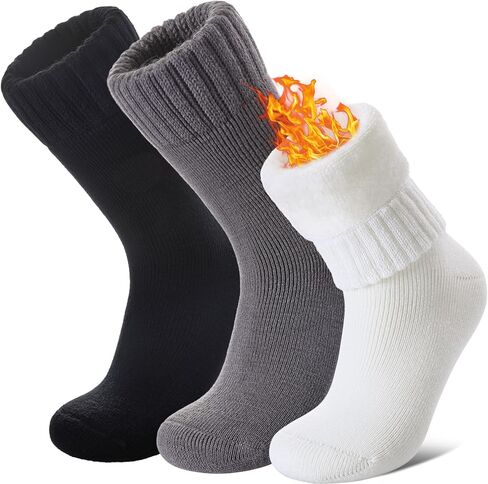 LANLEO Women Men Thermal Socks Warm Winter Extra Thick Insulated Heated Ski Crew Boot Socks for Cold Weather in Saudi Arabia