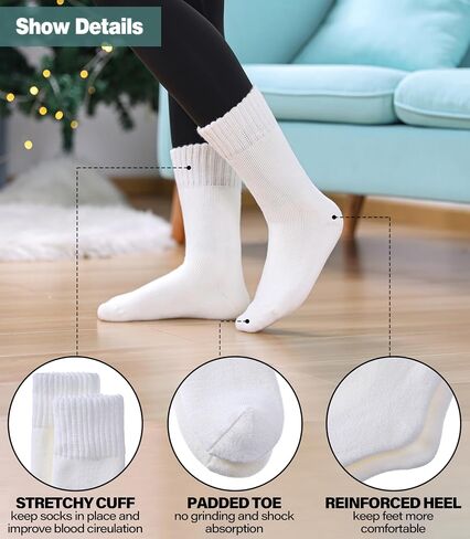 LANLEO Women Men Thermal Socks Warm Winter Extra Thick Insulated Heated Ski Crew Boot Socks for Cold Weather in Saudi Arabia