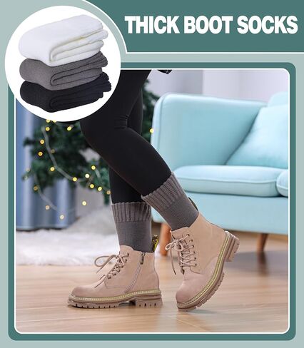 LANLEO Women Men Thermal Socks Warm Winter Extra Thick Insulated Heated Ski Crew Boot Socks for Cold Weather in Saudi Arabia