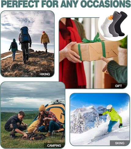 LANLEO Women Men Thermal Socks Warm Winter Extra Thick Insulated Heated Ski Crew Boot Socks for Cold Weather in Saudi Arabia