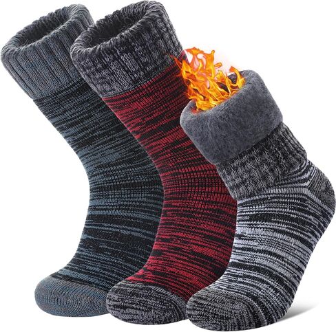LANLEO Women Men Thermal Socks Warm Winter Extra Thick Insulated Heated Ski Crew Boot Socks for Cold Weather in Saudi Arabia