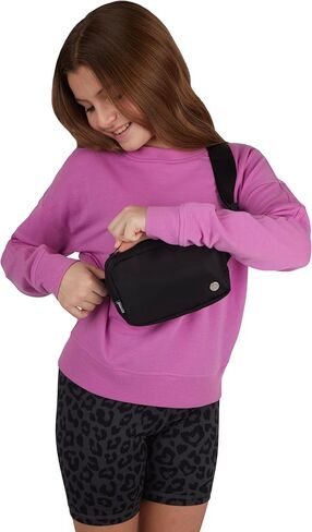 مجموعة 90 ديغري باي ريفلكس للبنات مكونة من 3 قطع من سويت شيرت تيري سيدني كرو وجيرسي للاستخدام اليومي مقاس 6 بوصات وحقيبة حزام فاني in Kuwait