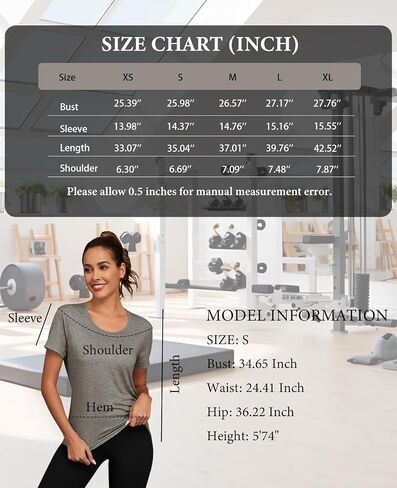 Women's Short Sleeve Workout Shirts UPF50+ Crew Neck Loose Fit T Shirts Yoga Running Athletic Tee Tops in Saudi Arabia