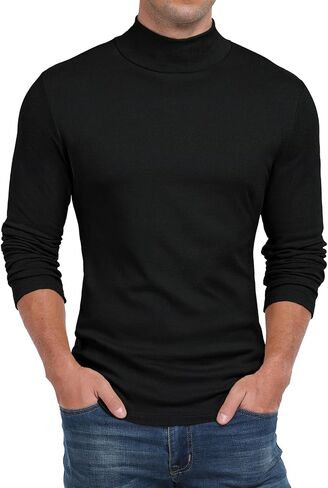 Sailwind Men's Mock Turtleneck Long Sleeve T Shirts Basic Slim Fit Pullover Sweater Thermal Lightweight Tees in Saudi Arabia
