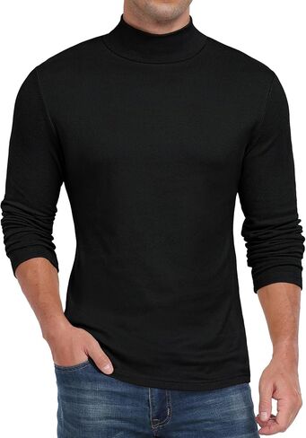 Sailwind Men's Mock Turtleneck Long Sleeve T Shirts Basic Slim Fit Pullover Sweater Thermal Lightweight Tees in Saudi Arabia