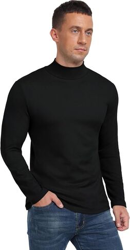 Sailwind Men's Mock Turtleneck Long Sleeve T Shirts Basic Slim Fit Pullover Sweater Thermal Lightweight Tees in Saudi Arabia