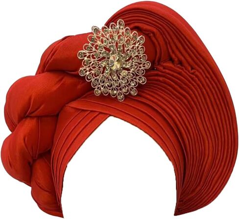 قبعات رأس أفريقية من Gele Headties لحفلات الزفاف قبعات Gele Headties مصنوعة يدويًا نيجيرية للنساء in Saudi Arabia
