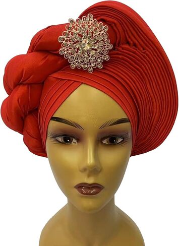 قبعات رأس أفريقية من Gele Headties لحفلات الزفاف قبعات Gele Headties مصنوعة يدويًا نيجيرية للنساء in Saudi Arabia