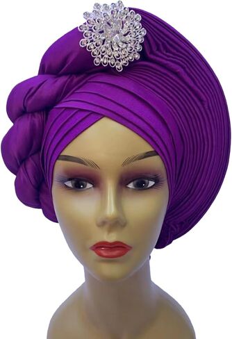 قبعات رأس أفريقية من Gele Headties لحفلات الزفاف قبعات Gele Headties مصنوعة يدويًا نيجيرية للنساء in Saudi Arabia