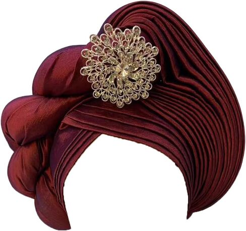 قبعات رأس أفريقية من Gele Headties لحفلات الزفاف قبعات Gele Headties مصنوعة يدويًا نيجيرية للنساء in Saudi Arabia