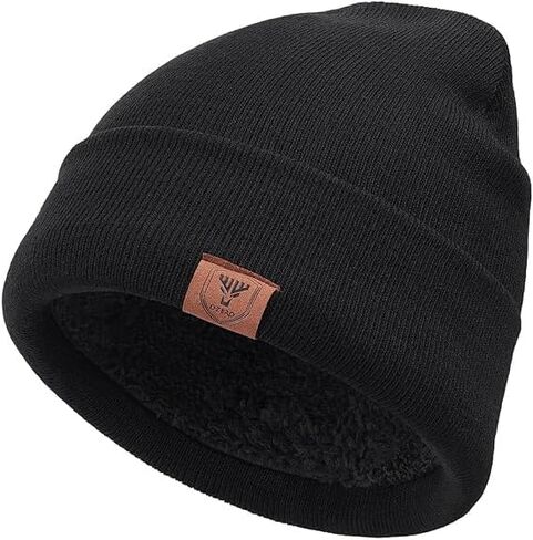 Winter Beanie Hats for Men Women, Warm Cuffed Winter Knitted Hat Cap, Soft and Warm, Suitable for Outdoor Sports, Running（Black） Black8 in Saudi Arabia