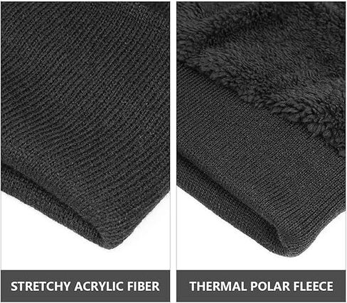 Winter Beanie Hats for Men Women, Warm Cuffed Winter Knitted Hat Cap, Soft and Warm, Suitable for Outdoor Sports, Running（Black） Black8 in Saudi Arabia