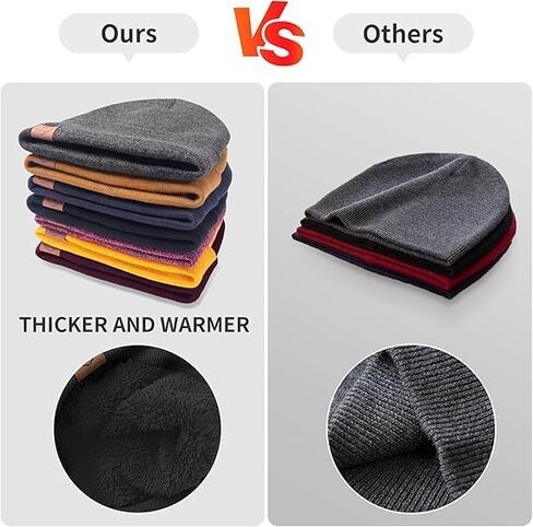 Winter Beanie Hats for Men Women, Warm Cuffed Winter Knitted Hat Cap, Soft and Warm, Suitable for Outdoor Sports, Running（Black） Black8 in Saudi Arabia