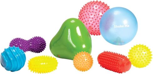 Edushape الكرات الحسية الأصلية للطفل - حزمة من 9 كرات ملونة نابضة بالحياة للأطفال الصغار - كرات أطفال فريدة من نوعها تعزز المهارات الحركية الإجمالية للأطفال الذين تتراوح أعمارهم بين 6 أشهر وما فوق in Kuwait