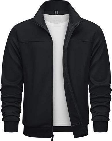 TACVASEN Men's Track Jacket Lightweight Full Zip Up Stand Collar Jacket Running Athletic Active Jacket Softshell Outerwear in Saudi Arabia