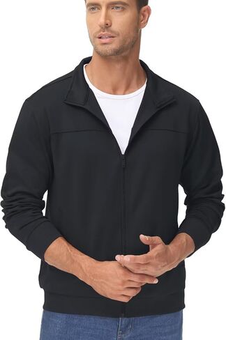TACVASEN Men's Track Jacket Lightweight Full Zip Up Stand Collar Jacket Running Athletic Active Jacket Softshell Outerwear in Saudi Arabia
