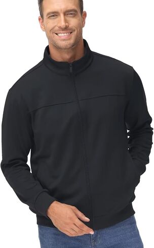TACVASEN Men's Track Jacket Lightweight Full Zip Up Stand Collar Jacket Running Athletic Active Jacket Softshell Outerwear in Saudi Arabia