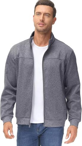 TACVASEN Men's Track Jacket Lightweight Full Zip Up Stand Collar Jacket Running Athletic Active Jacket Softshell Outerwear in Saudi Arabia