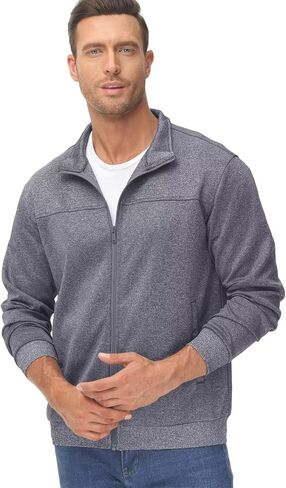 TACVASEN Men's Track Jacket Lightweight Full Zip Up Stand Collar Jacket Running Athletic Active Jacket Softshell Outerwear in Saudi Arabia