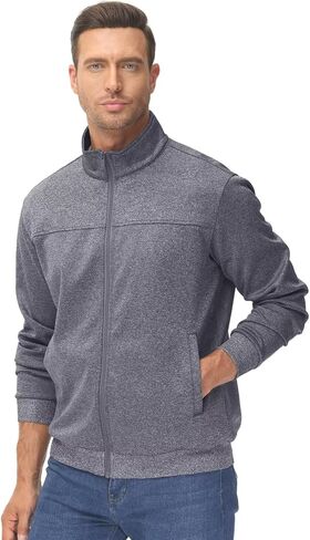 TACVASEN Men's Track Jacket Lightweight Full Zip Up Stand Collar Jacket Running Athletic Active Jacket Softshell Outerwear in Saudi Arabia