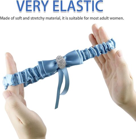 2 PCS Blue Wedding Garters Bridal Garter Set Stretchy Lace Bridal Accessories for Women in Saudi Arabia